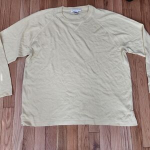 Saks Fifth Avenue Men’s Crewneck Sweater Silk & Cashmere   in Pale Yellow ( LRG)